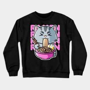 Cat Ramen Bowl Kawaii Neko Anime Japanese Noodles product Crewneck Sweatshirt